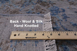 Grey Modern Hand Knotted Wool & Silk Rug - 7' 10" X 10' 3" - Golden Nile