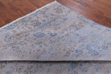 Grey Modern Hand Knotted Wool & Silk Rug - 7' 10" X 10' 3" - Golden Nile