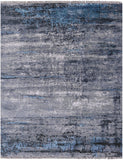 Modern Abstract Hand Knotted Wool & Silk Rug - 8' 1" X 10' 3" - Golden Nile