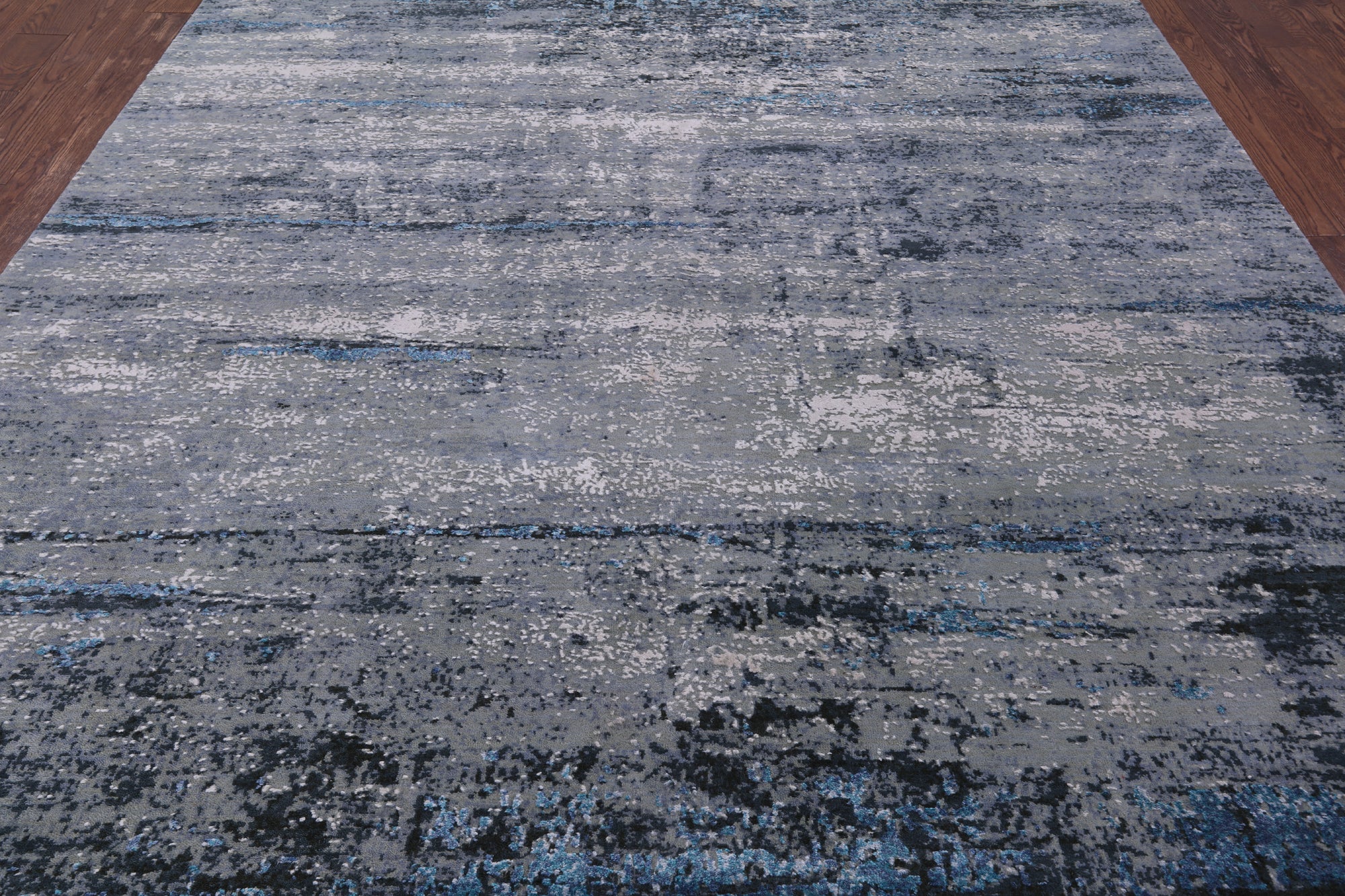 Modern Abstract Hand Knotted Wool & Silk Rug - 8' 1" X 10' 3" - Golden Nile