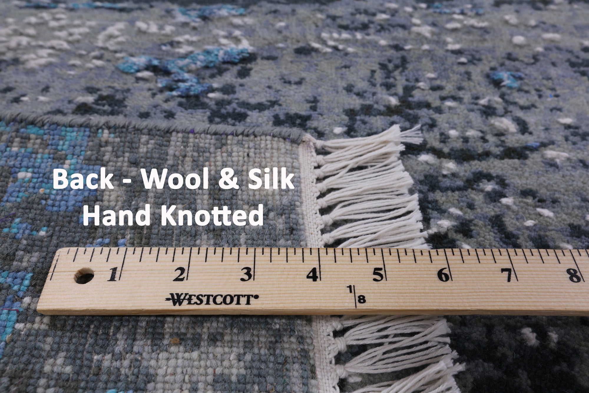 Modern Abstract Hand Knotted Wool & Silk Rug - 8' 1" X 10' 3" - Golden Nile