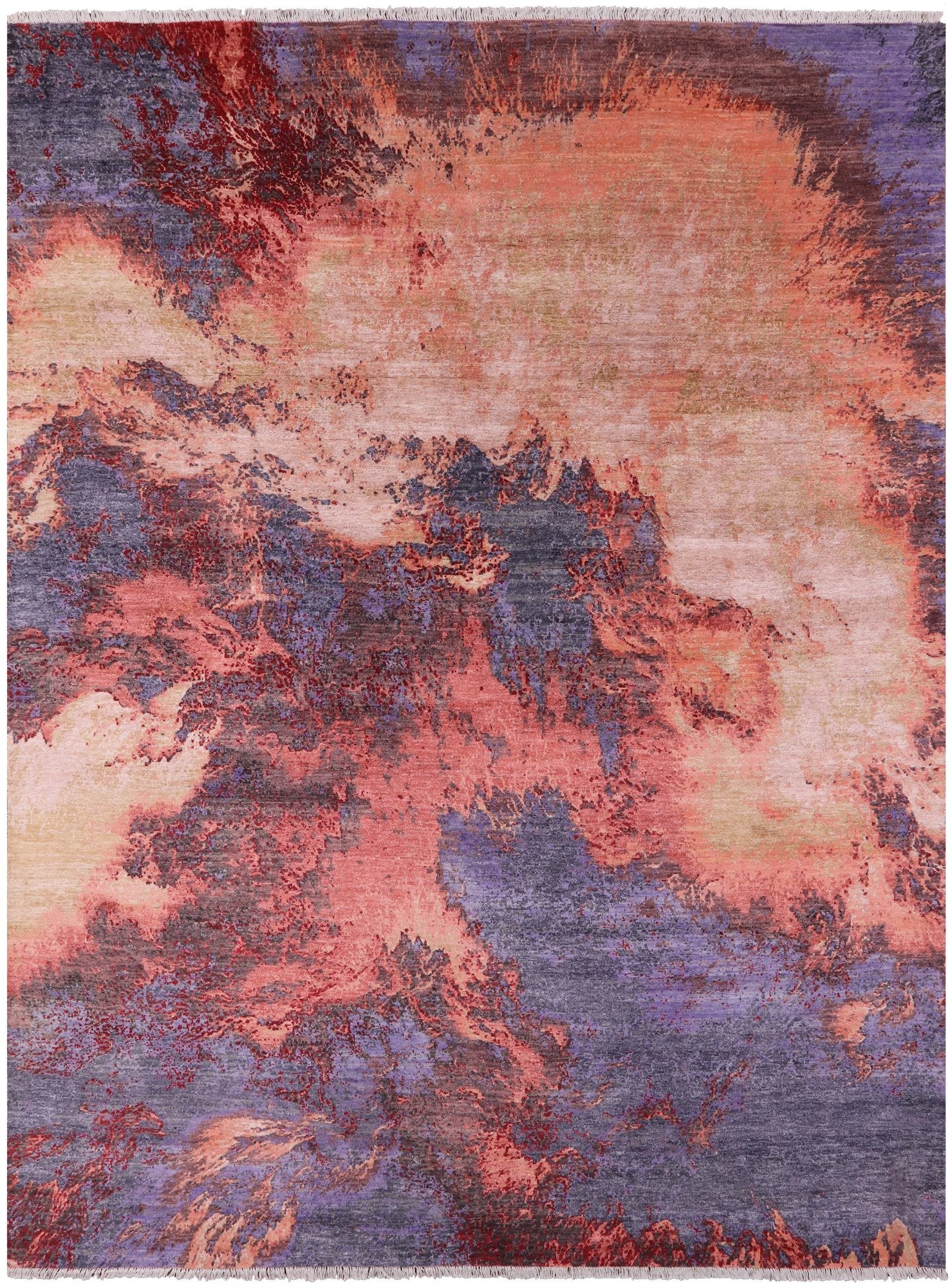 Contemporary Hand Knotted Wool & Silk Rug - 8' 10" X 11' 10" - Golden Nile