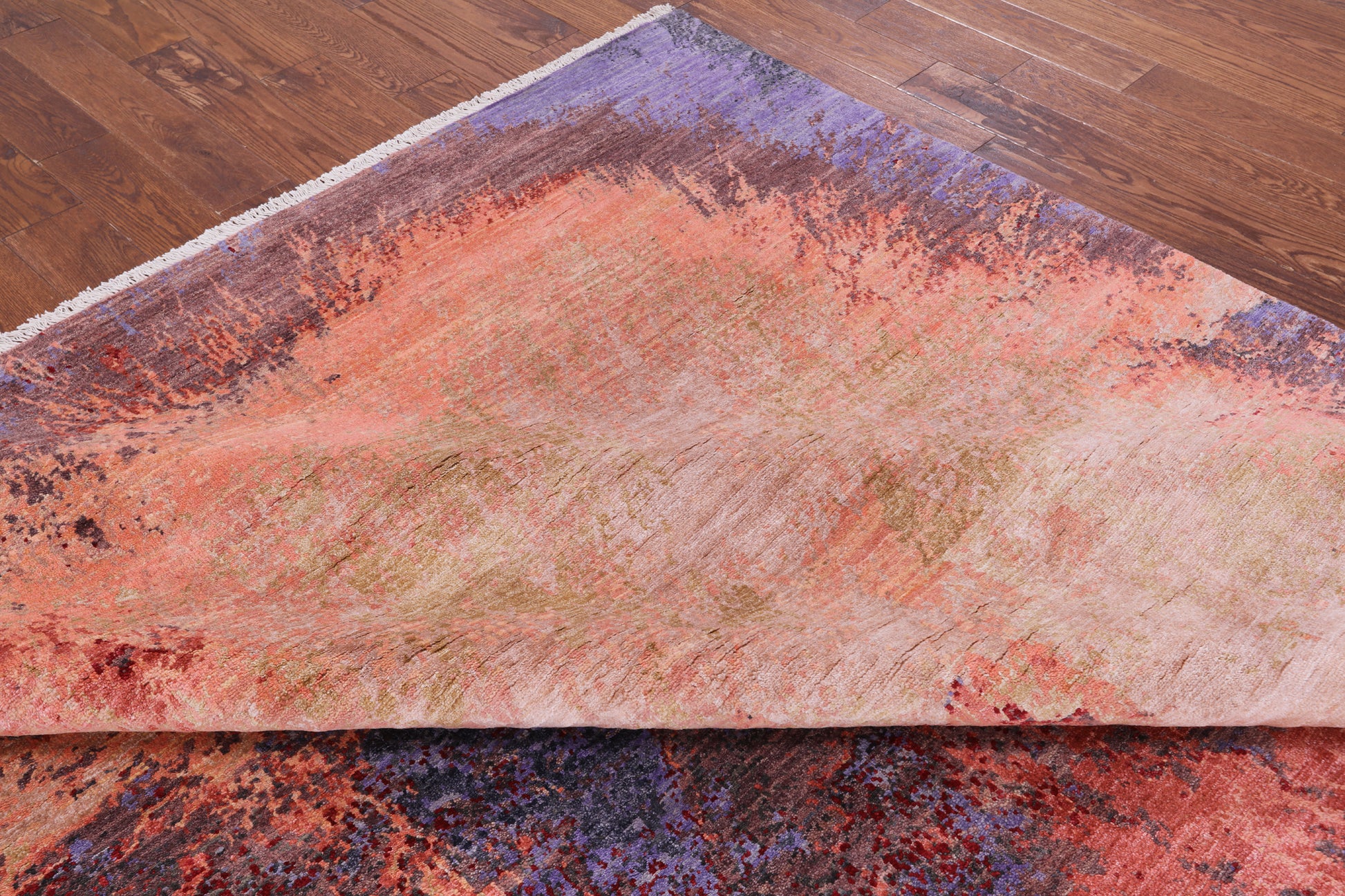 Contemporary Hand Knotted Wool & Silk Rug - 8' 10" X 11' 10" - Golden Nile
