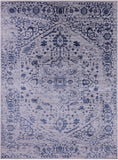 Grey Persian Fine Serapi Handmade Wool & Silk Rug - 8' 10" X 12' 1" - Golden Nile