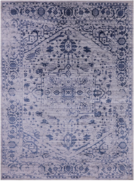 Grey Persian Fine Serapi Handmade Wool & Silk Rug - 8' 10" X 12' 1" - Golden Nile