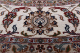 Round Persian Nain Hand-Knotted Wool & Silk Rug - 9' 9" X 9' 11" - Golden Nile