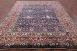 Blue Fine Serapi Hand Knotted 100% Silk Rug - 8' 0" X 10' 2" - Golden Nile