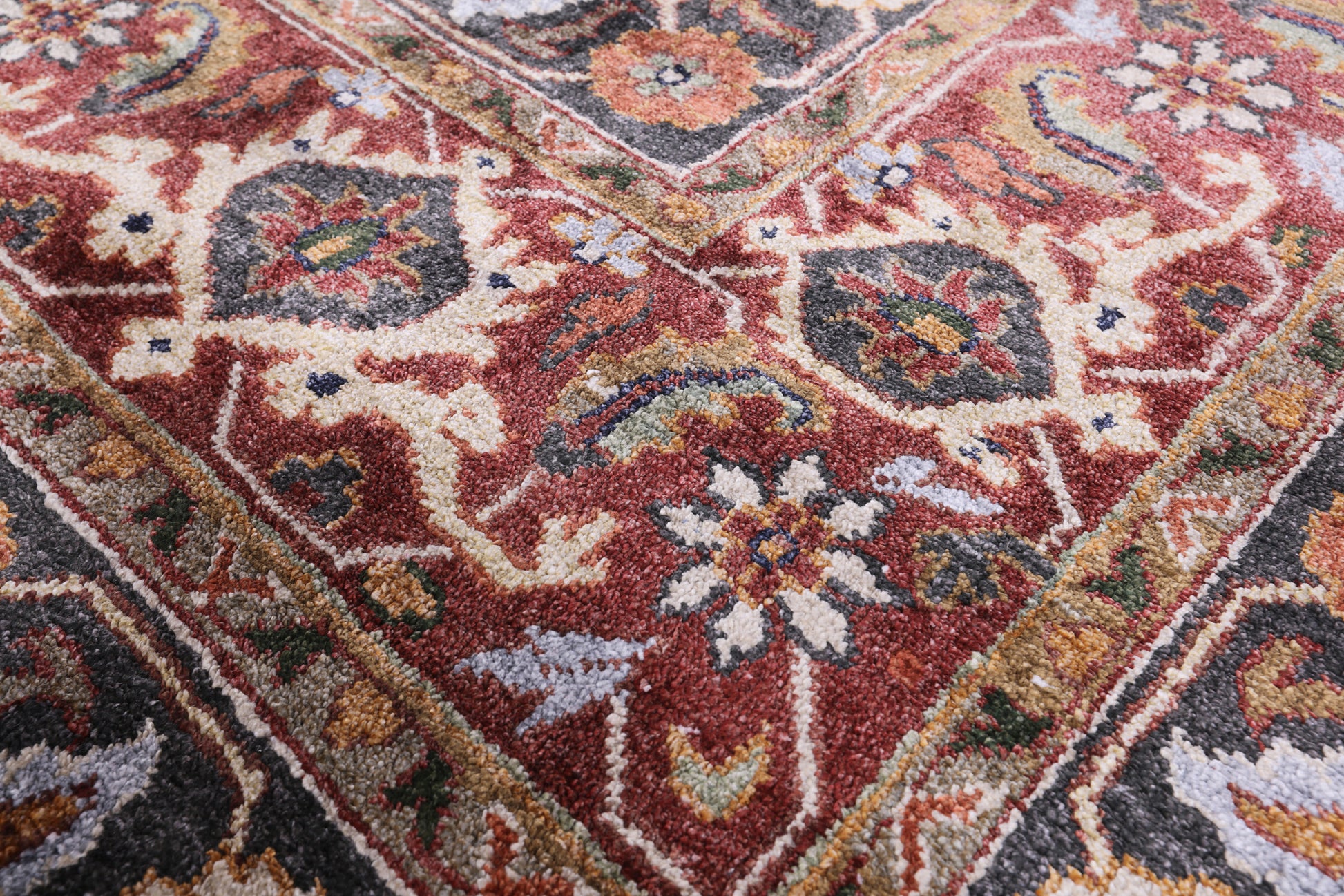 Blue Fine Serapi Hand Knotted 100% Silk Rug - 8' 0" X 10' 2" - Golden Nile