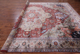 Rust Fine Serapi Handmade 100% Silk Rug - 10' 2" X 14' 1" - Golden Nile