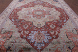 Rust Fine Serapi Handmade 100% Silk Rug - 10' 2" X 14' 1" - Golden Nile