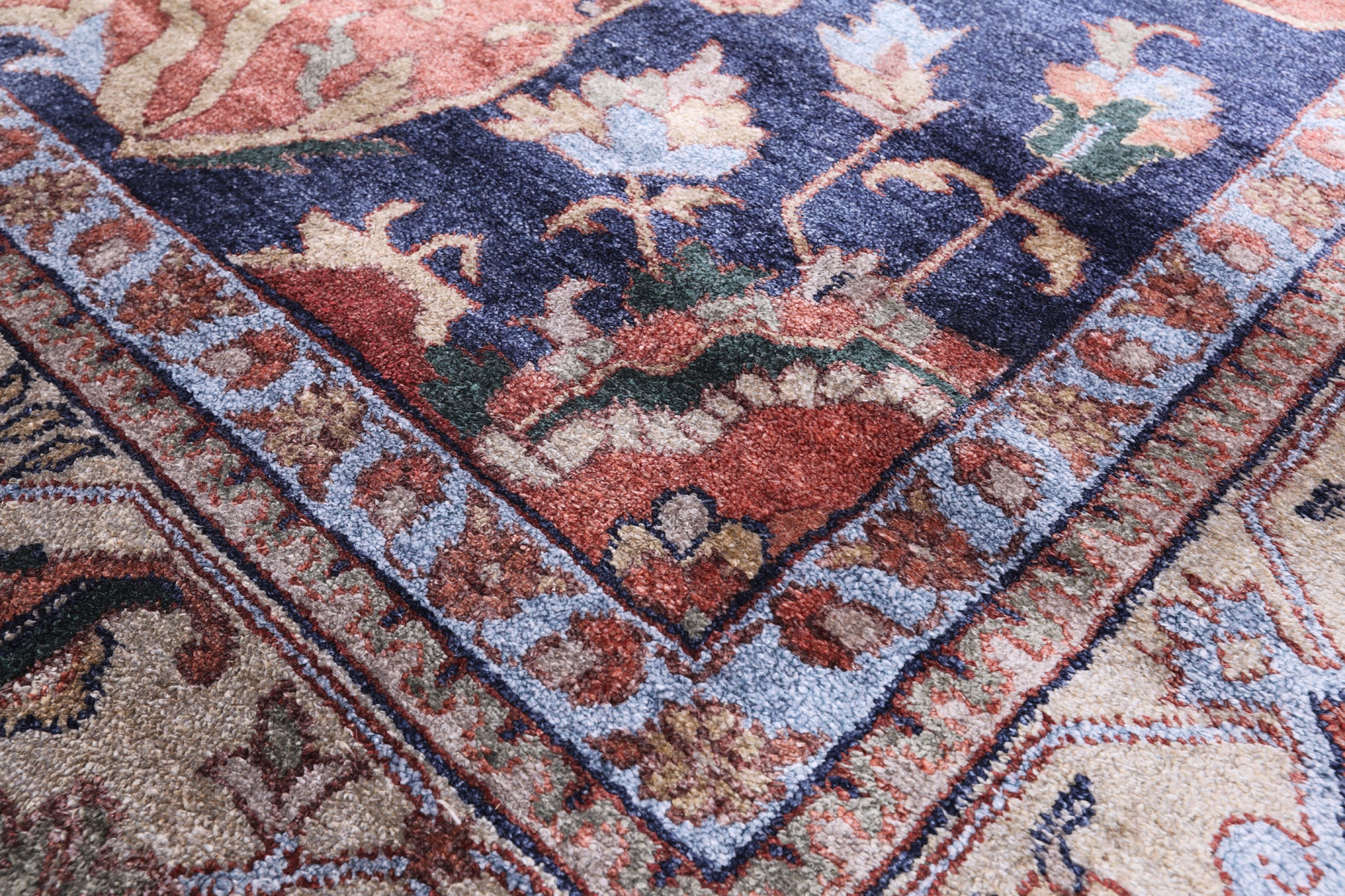 Rust Fine Serapi Handmade 100% Silk Rug - 10' 2" X 14' 1" - Golden Nile