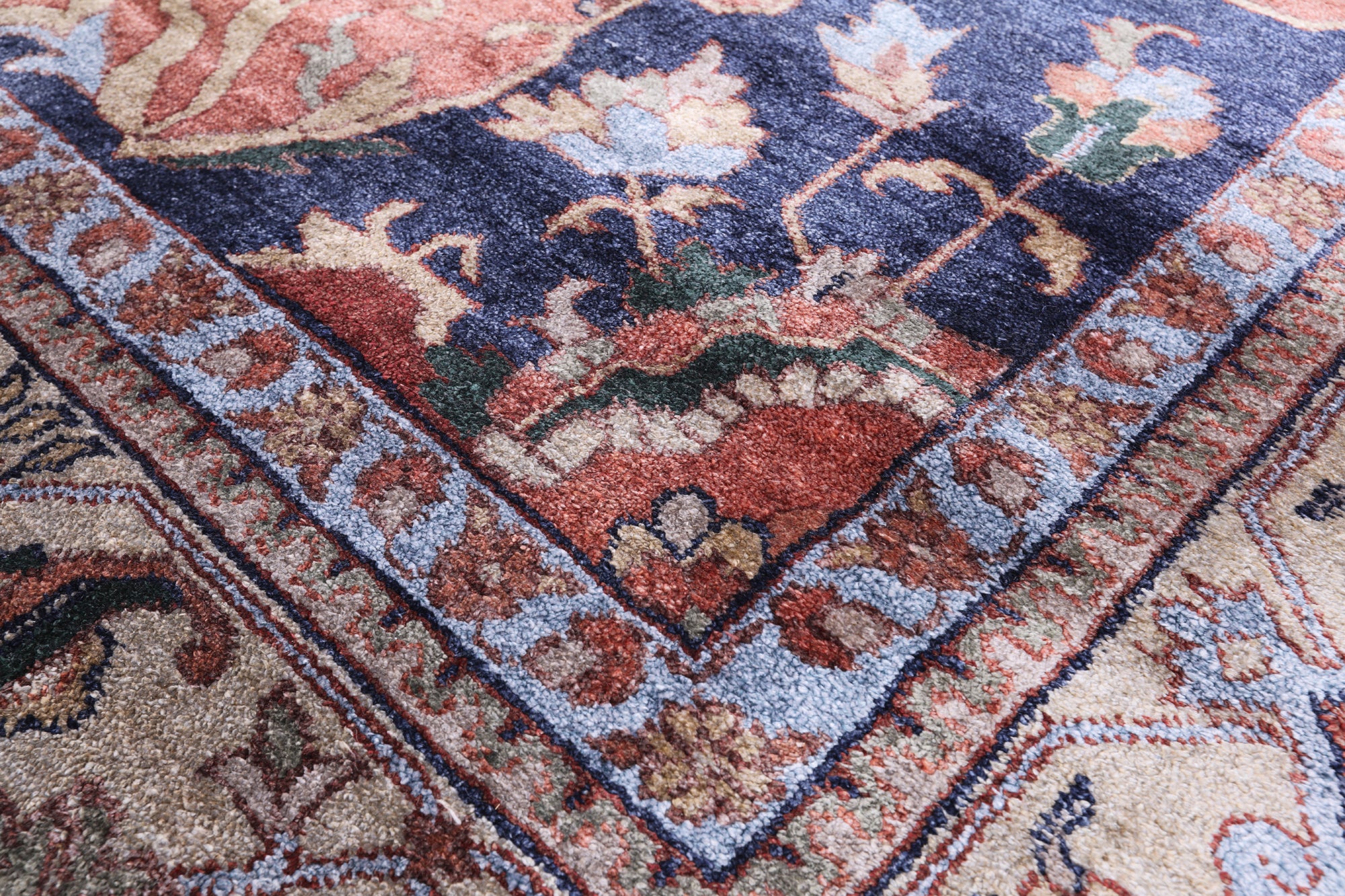 Rust Fine Serapi Handmade 100% Silk Rug - 10' 2" X 14' 1" - Golden Nile