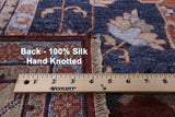 Rust Fine Serapi Handmade 100% Silk Rug - 10' 2" X 14' 1" - Golden Nile