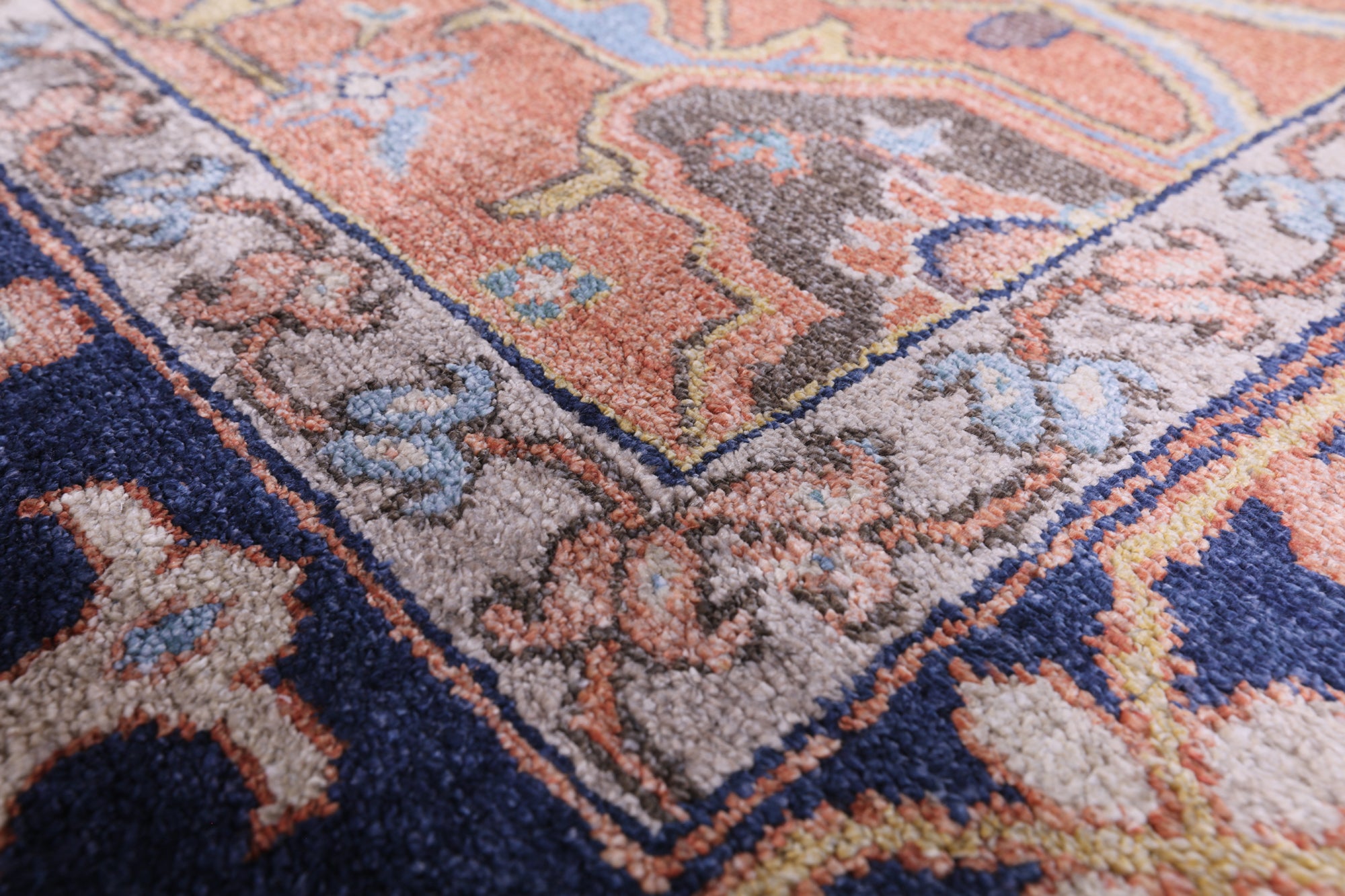 Fine Serapi Hand-Knotted 100% Silk Rug - 9' 1" X 12' 0" - Golden Nile