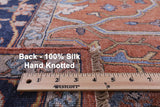 Fine Serapi Hand-Knotted Silk Rug - 9' 1" X 12' 0" - Golden Nile