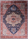 Blue Fine Serapi Hand-Knotted 100% Silk Rug - 8' 10" X 12' 1" - Golden Nile