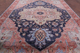 Blue Fine Serapi Hand-Knotted 100% Silk Rug - 8' 10" X 12' 1" - Golden Nile