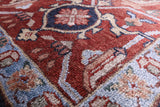 Blue Fine Serapi Hand-Knotted 100% Silk Rug - 8' 10" X 12' 1" - Golden Nile