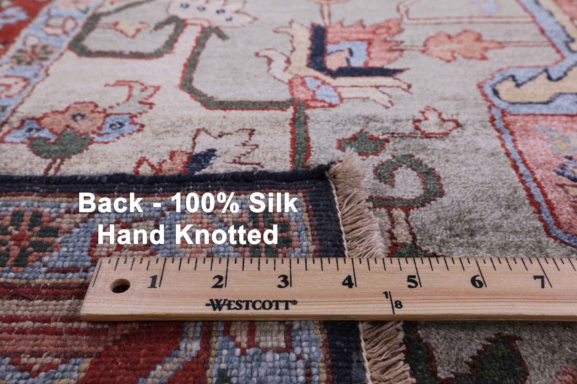 Blue Fine Serapi Hand-Knotted 100% Silk Rug - 8' 10" X 12' 1" - Golden Nile