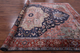 Blue Fine Serapi Hand-Knotted 100% Silk Rug - 8' 10" X 12' 1" - Golden Nile