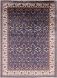 Blue Fine Serapi Hand Knotted 100% Silk Rug - 8' 9" X 11' 9" - Golden Nile