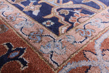 Blue Fine Serapi Handmade 100% Silk Rug - 8' 10" X 12' 0" - Golden Nile