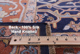 Blue Fine Serapi Handmade Silk Rug - 8' 10" X 12' 0" - Golden Nile