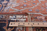 Fine Serapi Hand Knotted Silk Rug - 8' 1" X 9' 11" - Golden Nile