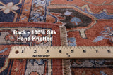 Fine Serapi Hand Knotted Silk Rug - 10' 2" X 14' 2" - Golden Nile