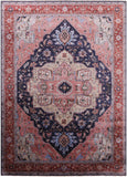 Blue Fine Serapi Hand Knotted 100% Silk Rug - 9' 10" X 13' 10" - Golden Nile