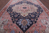 Blue Fine Serapi Hand Knotted 100% Silk Rug - 9' 10" X 13' 10" - Golden Nile