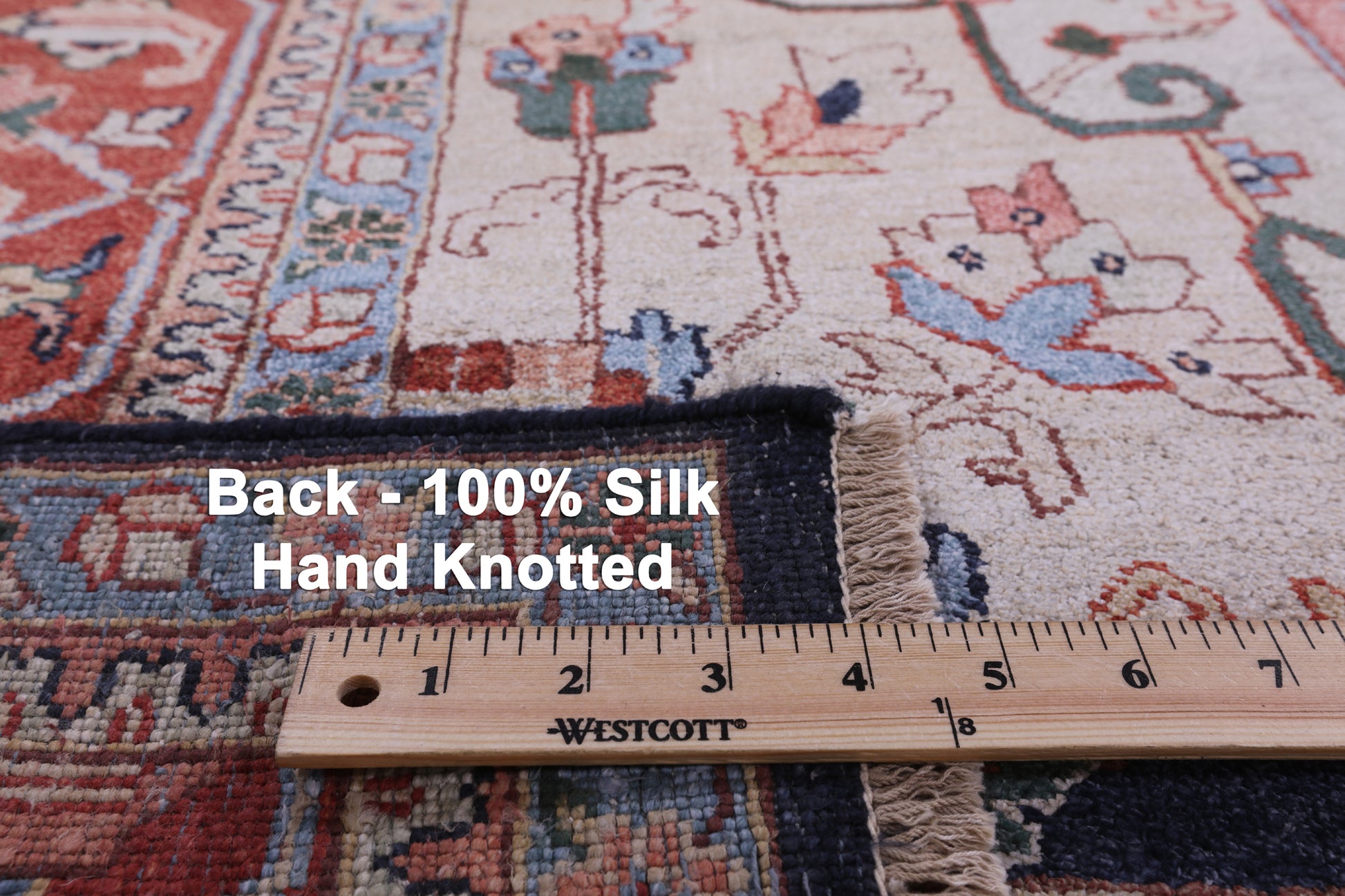 Blue Fine Serapi Hand Knotted 100% Silk Rug - 9' 10" X 13' 10" - Golden Nile