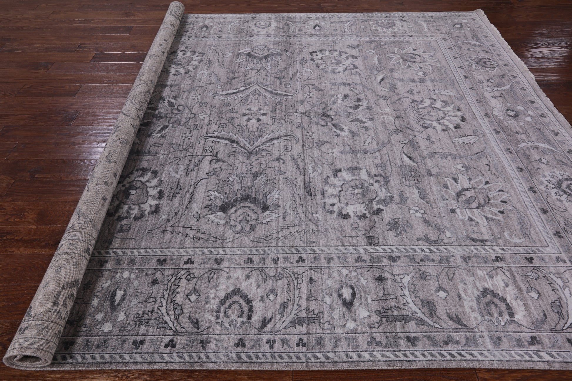 Grey Persian Hand-Knotted Wool Rug - 8' 3" X 9' 10" - Golden Nile