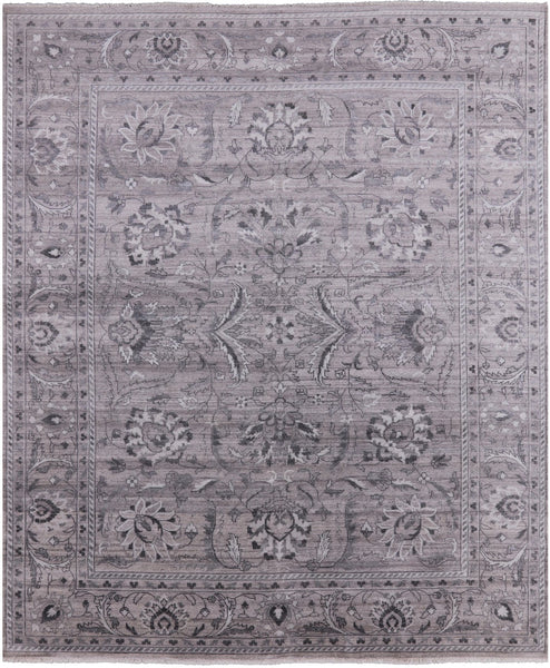 Grey Persian Hand-Knotted Wool Rug - 8' 3" X 9' 10" - Golden Nile