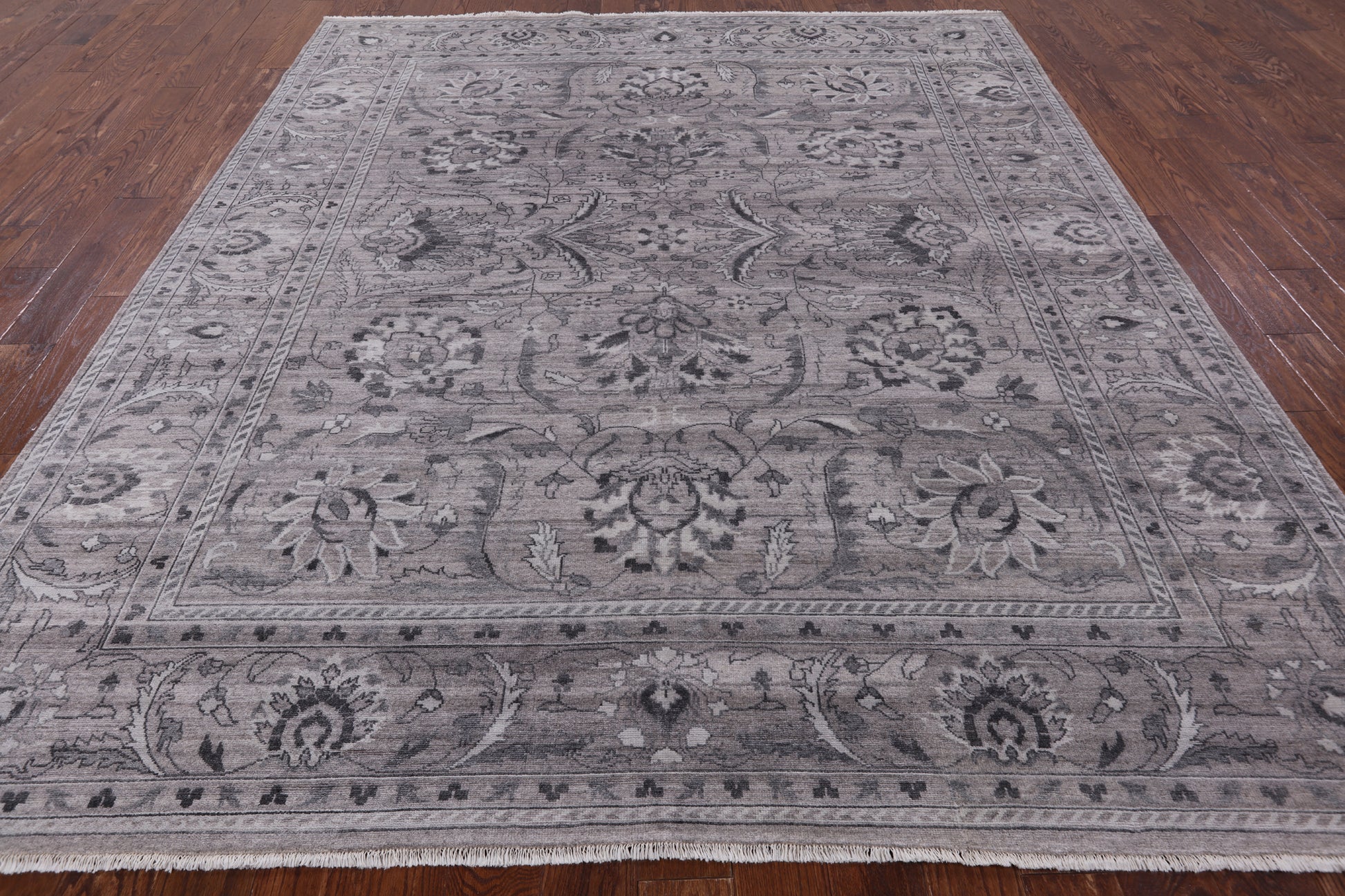 Grey Persian Hand-Knotted Wool Rug - 8' 3" X 9' 10" - Golden Nile