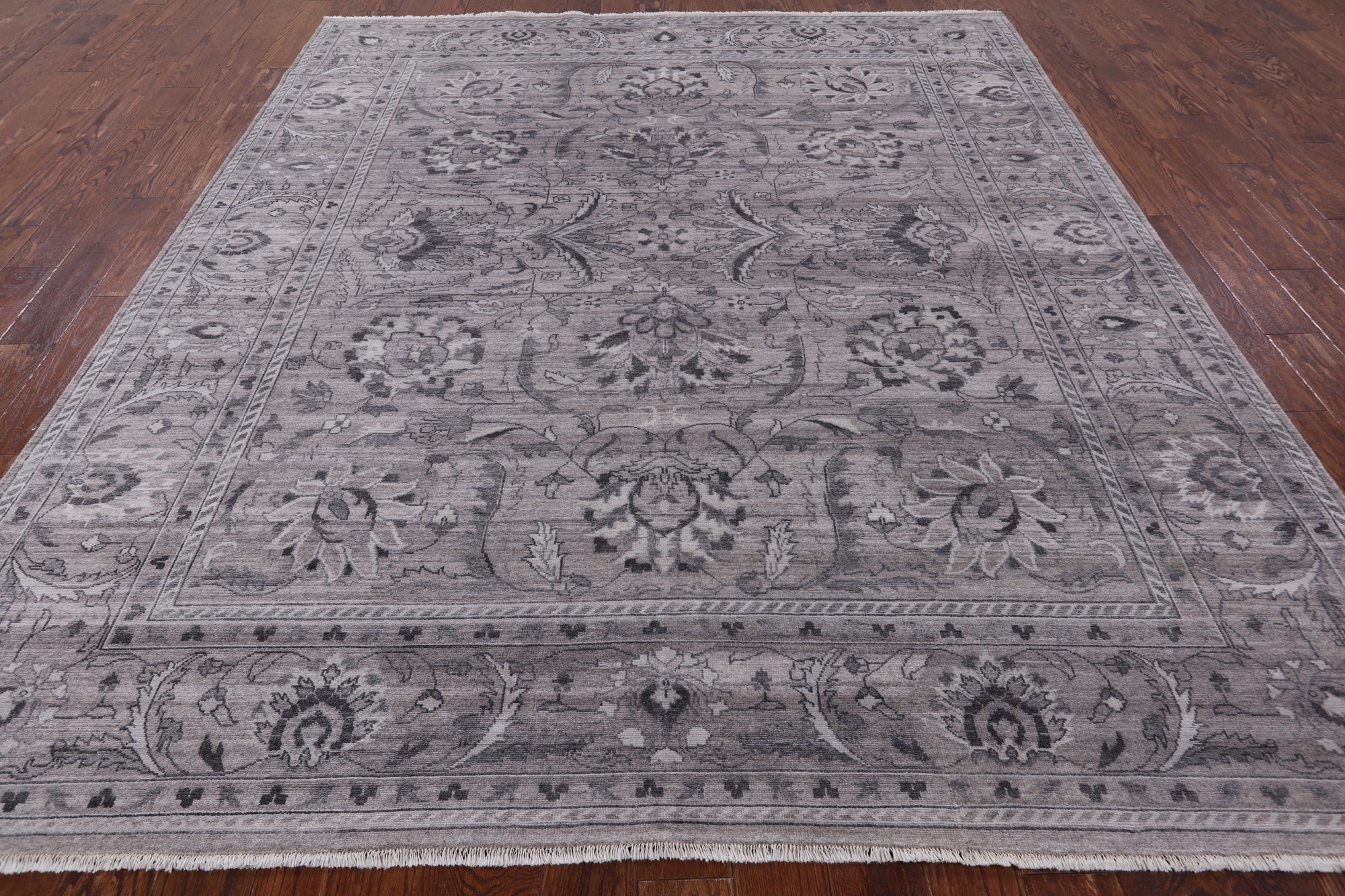 Grey Persian Hand-Knotted Wool Rug - 8' 3" X 9' 10" - Golden Nile