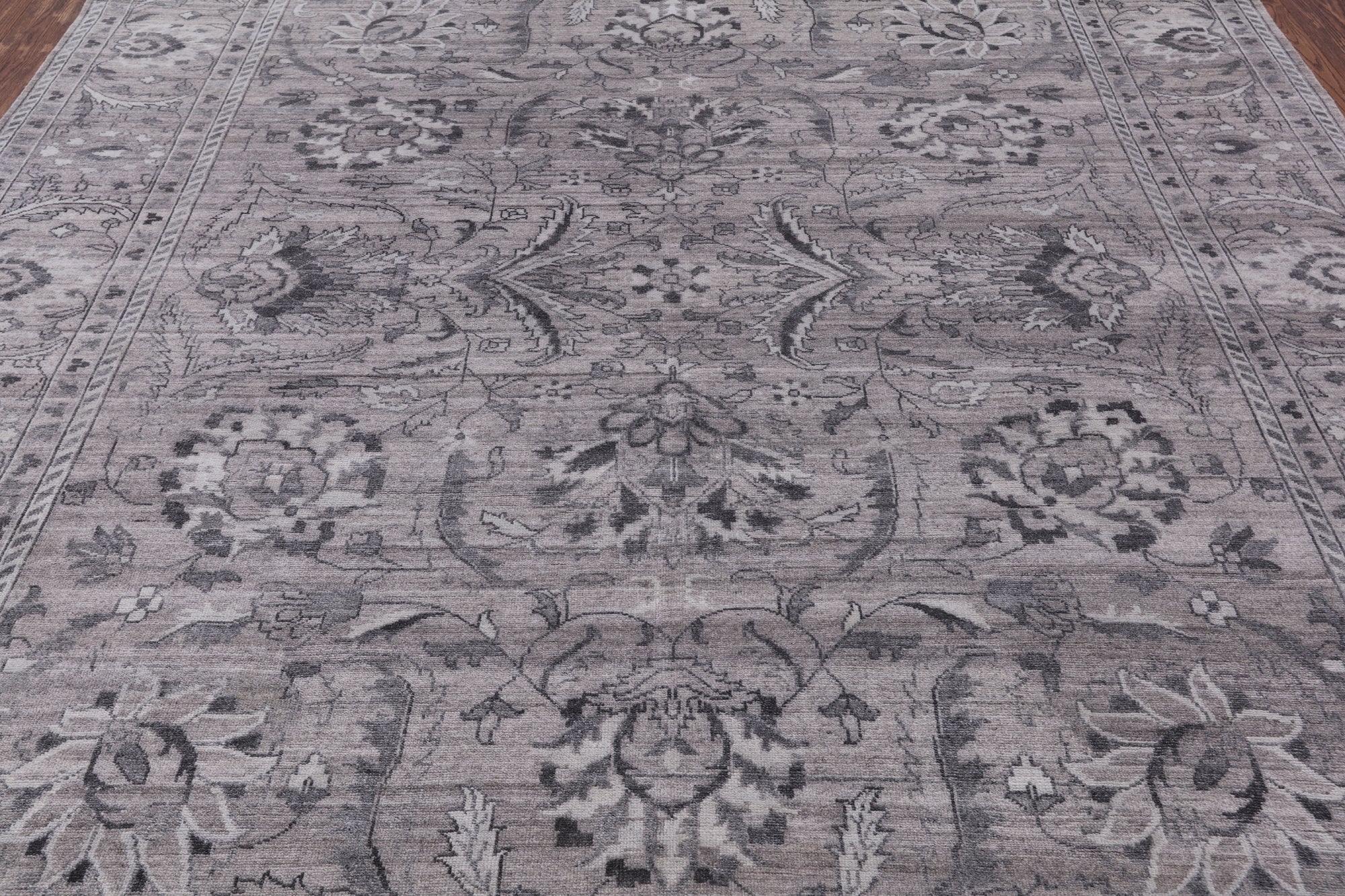Grey Persian Hand-Knotted Wool Rug - 8' 3" X 9' 10" - Golden Nile