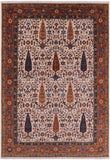 Ivory Cypress Tree Hand Knotted Wool Rug - 10' 0" X 14' 1" - Golden Nile