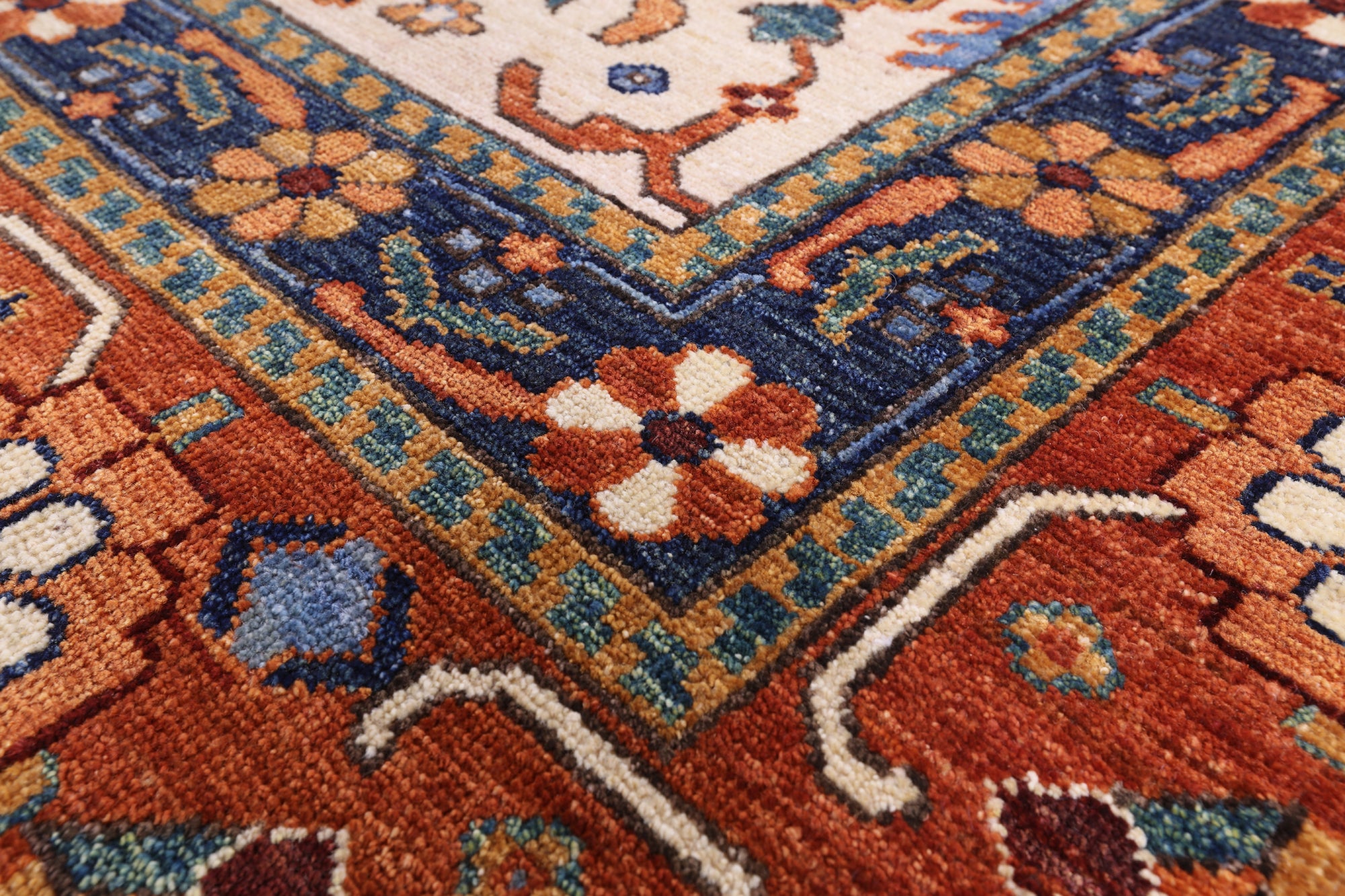 Ivory Cypress Tree Hand Knotted Wool Rug - 10' 0" X 14' 1" - Golden Nile