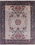 Ivory William Morris Hand Knotted Wool Rug - 7' 10" X 10' 1" - Golden Nile