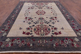 Ivory William Morris Hand Knotted Wool Rug - 7' 10" X 10' 1" - Golden Nile