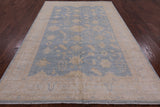 Blue Peshawar Handmade Wool Rug - 6' 1" X 8' 10" - Golden Nile