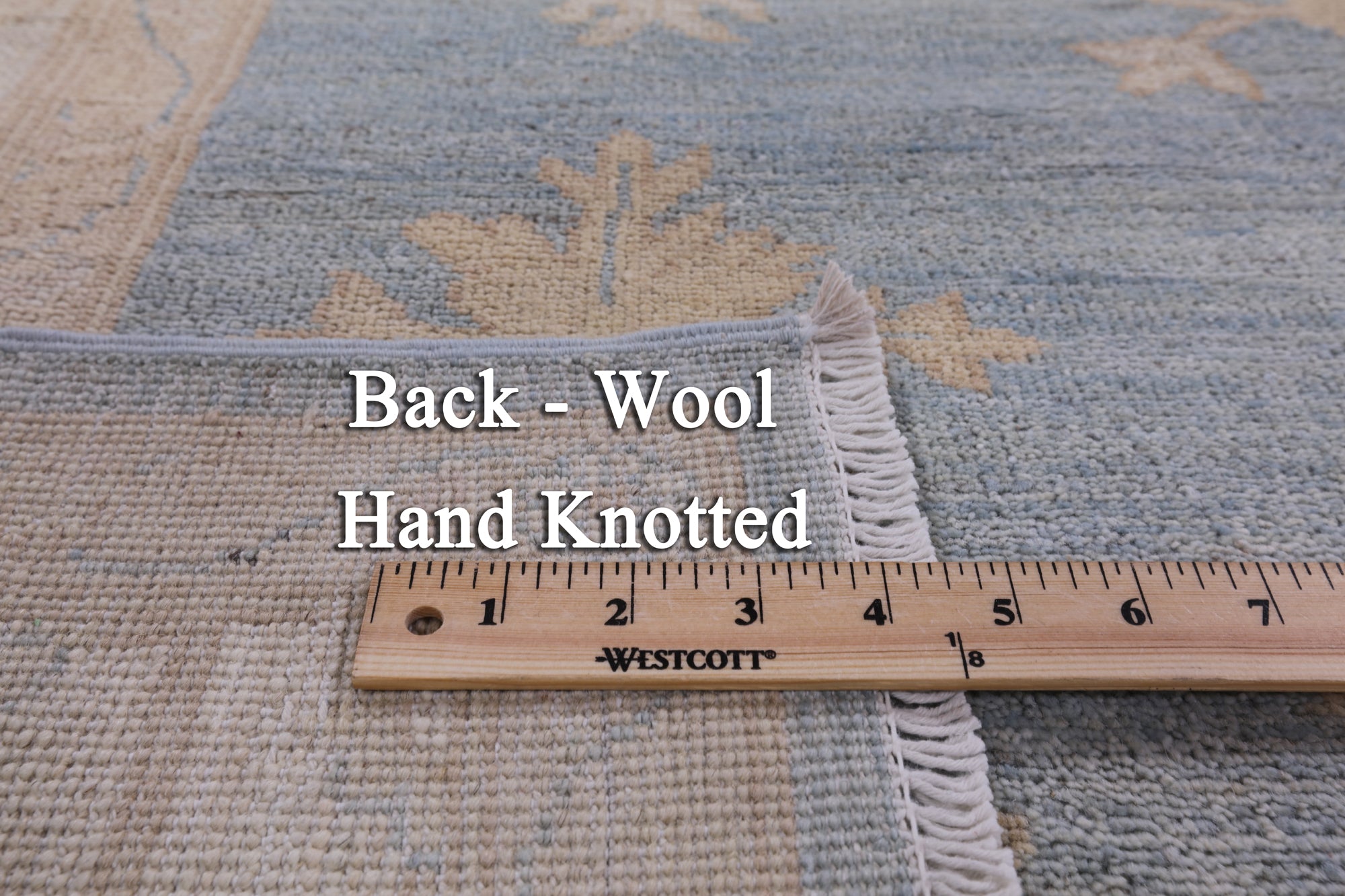 Blue Peshawar Handmade Wool Rug - 6' 1" X 8' 10" - Golden Nile