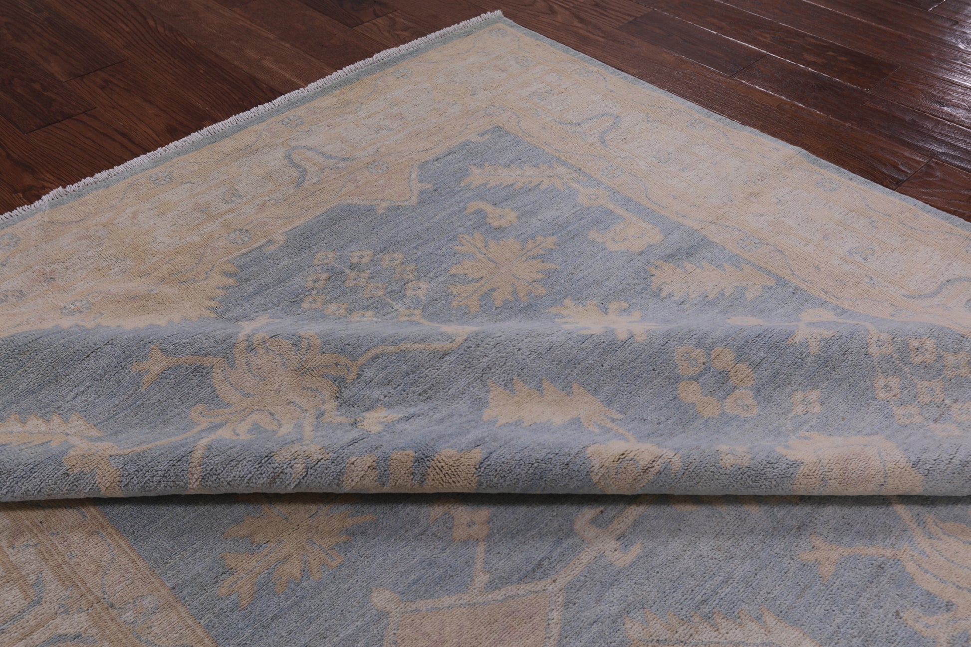 Blue Peshawar Handmade Wool Rug - 6' 1" X 8' 10" - Golden Nile
