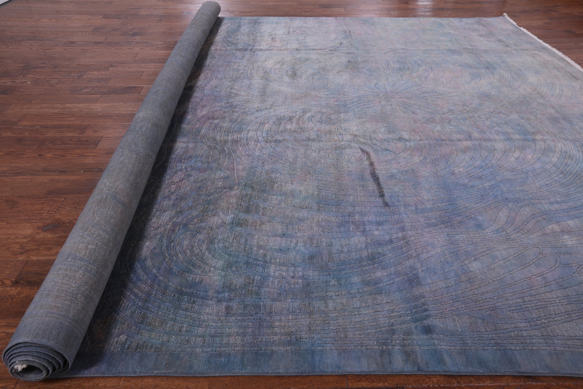 Full Pile Overdyed Hand Knotted Wool Rug - 11' 10" X 17' 6" - Golden Nile