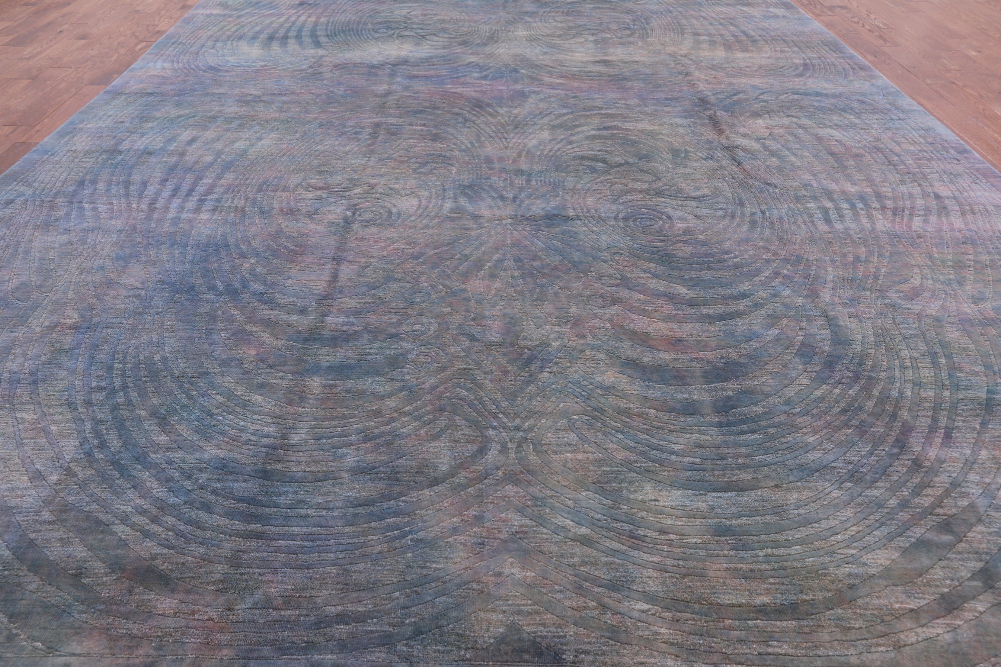 Full Pile Overdyed Hand Knotted Wool Rug - 11' 10" X 17' 6" - Golden Nile