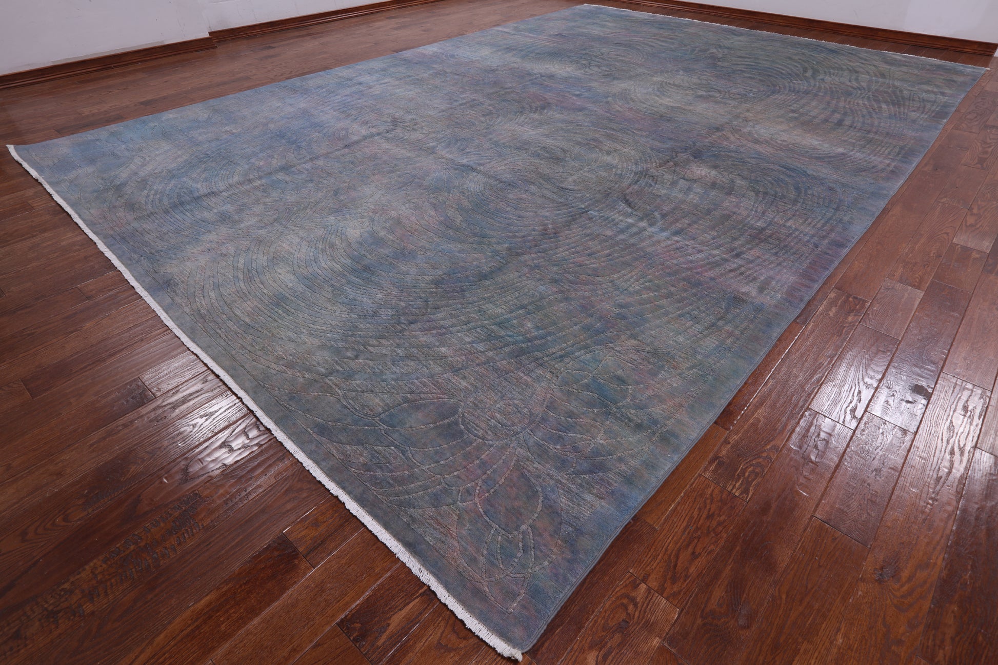 Full Pile Overdyed Hand Knotted Wool Rug - 11' 10" X 17' 6" - Golden Nile