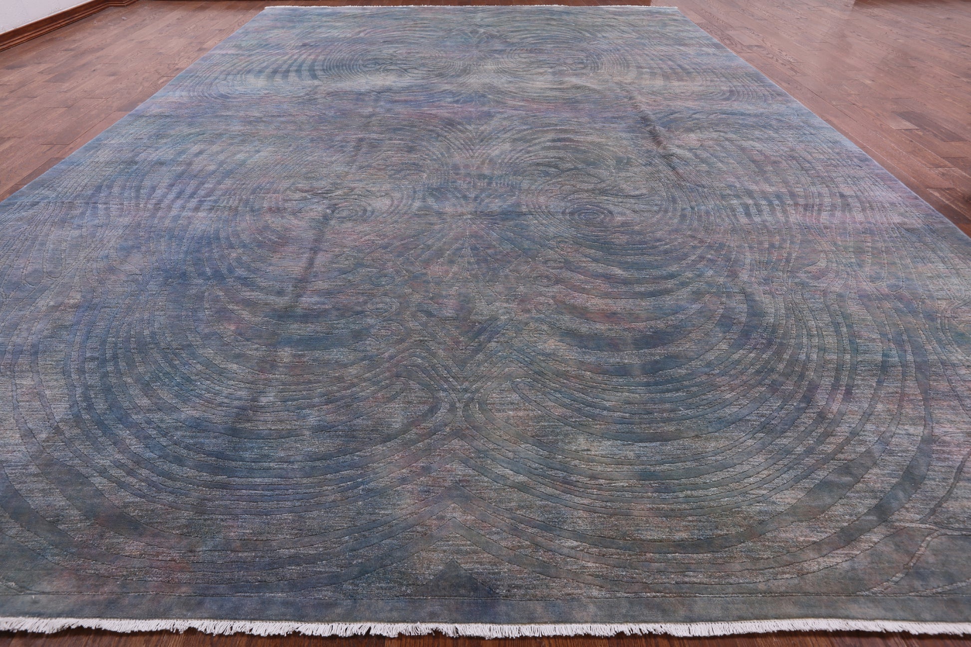 Full Pile Overdyed Hand Knotted Wool Rug - 11' 10" X 17' 6" - Golden Nile