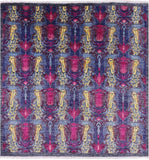 Square William Morris Hand Knotted Wool Rug - 5' 3" X 5' 3" - Golden Nile