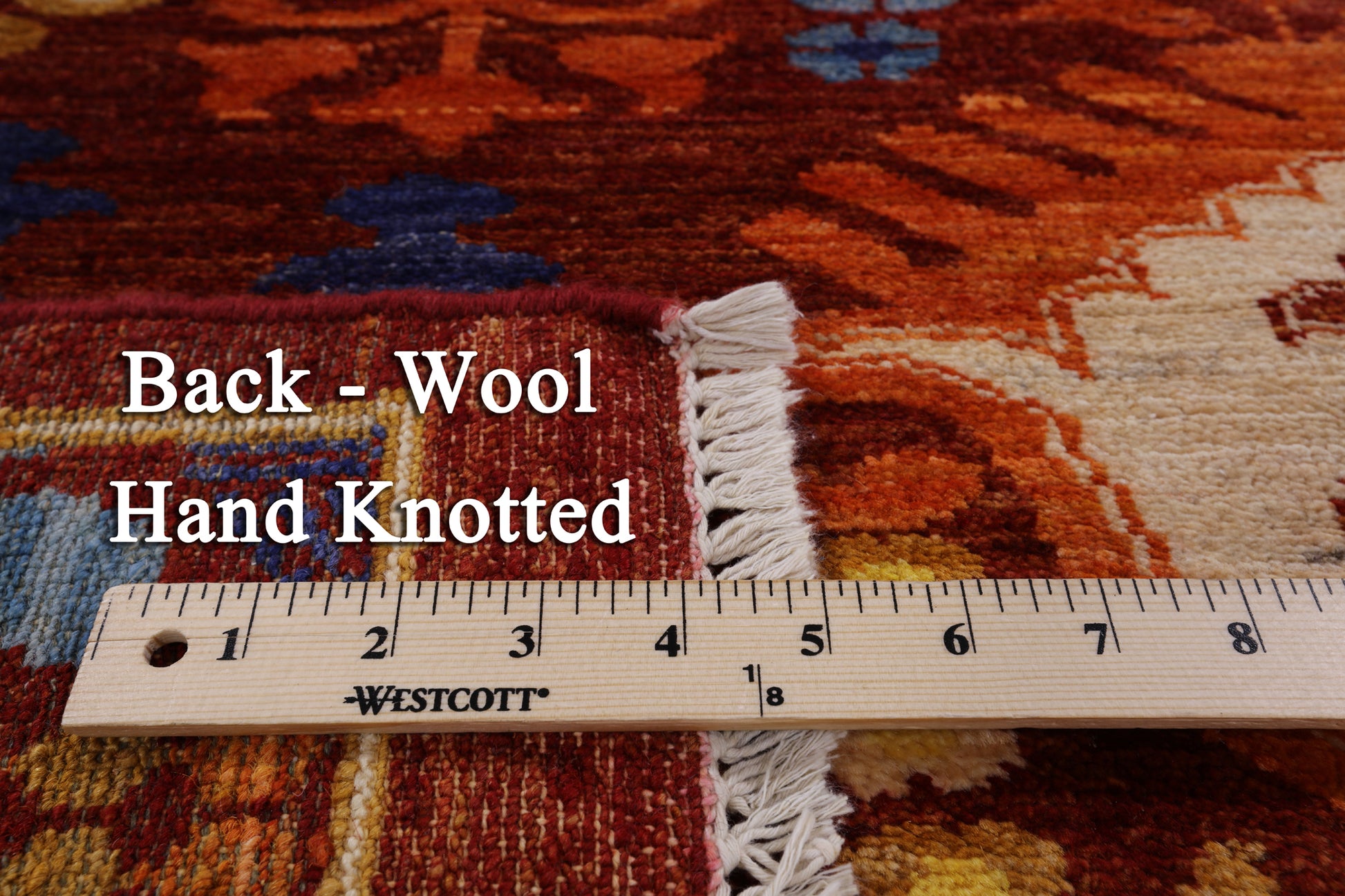 Red Fine Serapi Hand Knotted Wool Rug - 4' 4" X 5' 4" - Golden Nile